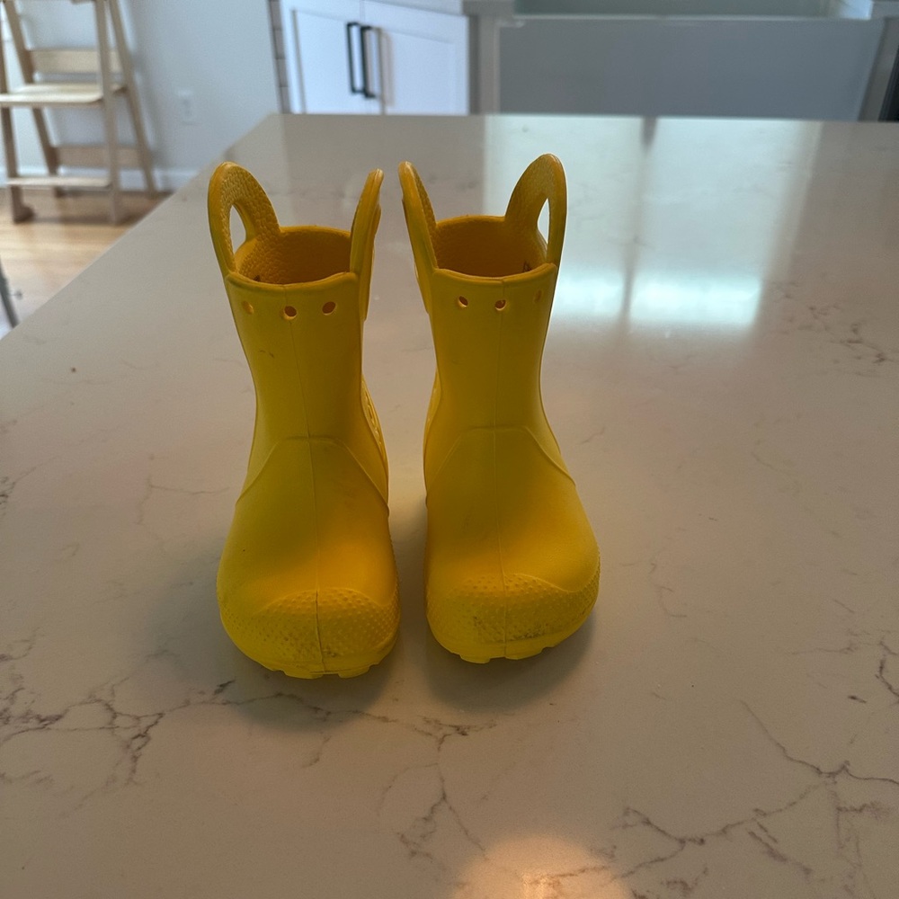 CROCS Kids Yellow Rain Boots